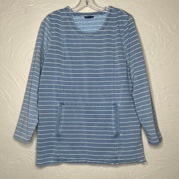 Purejill Indigo womens long sleeve top size small - Picture 1 of 3